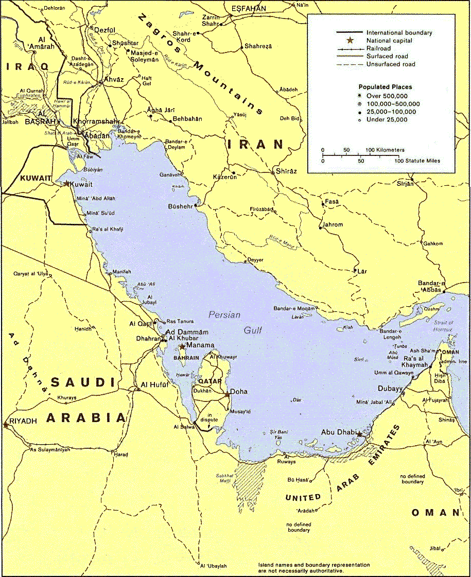 ペルシャ湾岸の地図です。