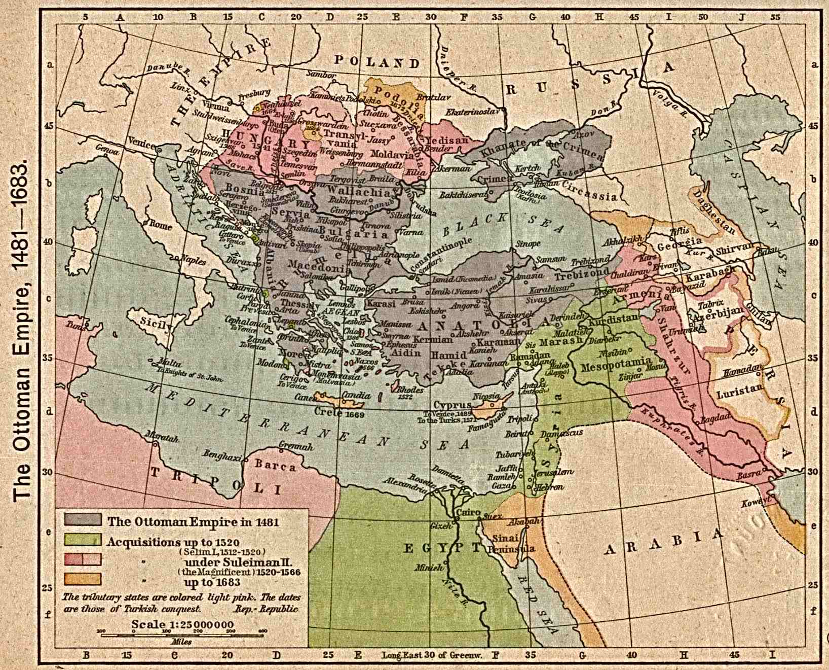 オスマン帝国の最大版図です。